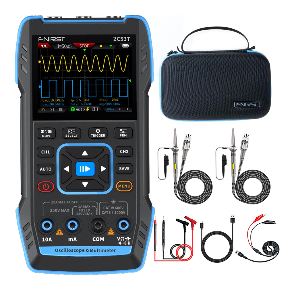 FNIRSI 2C53T 3-in-1 Digital Oscilloscope, Multimeter & Signal Generator