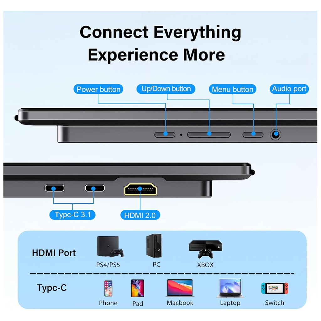 Innoview 23.8″ 4K UHD Portable Monitor – 100% sRGB IPS, USB-C & HDMI