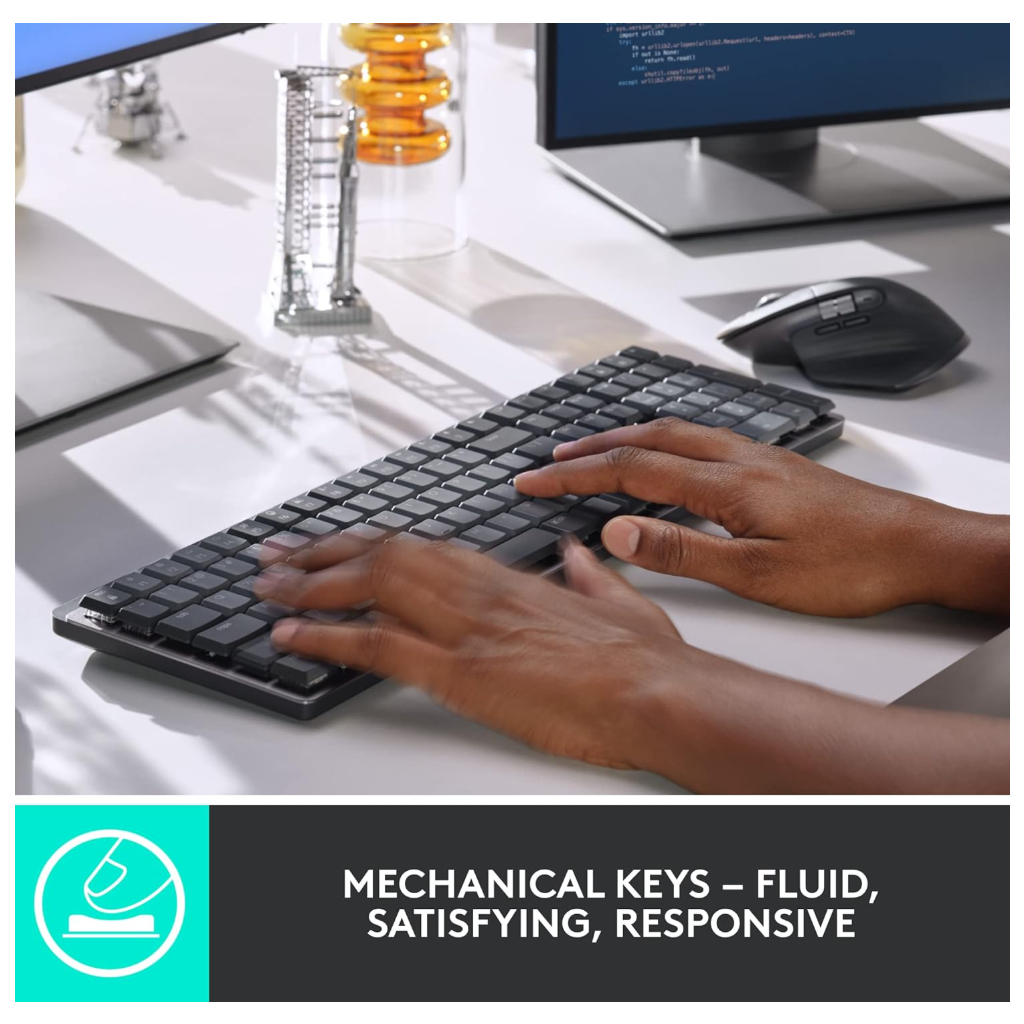 Logitech MX Mechanical Wireless Illuminated Keyboard – Tactile, Graphite
