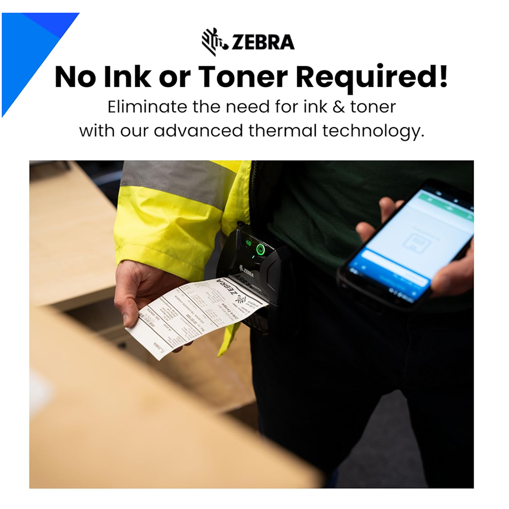 Zebra ZQ521 4″ Rugged Mobile Thermal Printer – Ink-Free